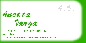 anetta varga business card